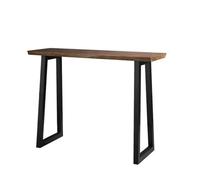 WYHBXD Mesa De Bar Industrial, Consola Estrecha con Tablero Madera Maciza Y Patas Trapezoidales Metal, Alta para Entrada, Sala Estar Cocina(140cm/55)