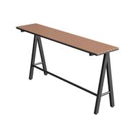 WYHBXD Mesa De Bar Moderna para Interior Y Exterior. Estructura Acero Al Carbono Tablero Wpc (Compuesto Madera PláStico) Duradero Resistente A La Intemperie(Black,120cm/47)