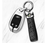 WYHHL Carcasa Llave Coche para Alfa Romeo Giulia Stelvio 2021, Funda Llave Carcasa Mando Llave de Coche Cubierta Llave Funda para Llave de Coche,Einheitsgröße-E Silver