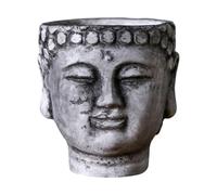 Wyhqgn Maceta con Forma de Cabeza de Buda, Maceta de Cemento, Figura de Buda, Contenedor de Plantas Y Flores, Maceta Decorativa para Salón de Té, Armario O P, Gris