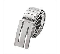 WYJRO Cinturón de autodefensa de Acero Inoxidable para Hombres, Cinturón para Exteriores de extensión Juvenil con Personalidad de Metal,A,130CM/51.2''