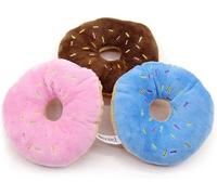 Wyjuan 3 juguetes coloridos para mascotas en forma de dona, chirriante, cachorro, perro, gato, gatito, juguete masticable con sonido, color aleatorio, resistente y práctico, diseño simple y