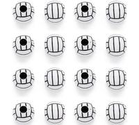 Wyjuan 50 cuentas de silicona de 15 mm, cuentas acrílicas de voleibol, cuentas deportivas de acrílico con agujero grande, espaciador redondo suelto para hacer collares, pulseras, colgantes, hacer