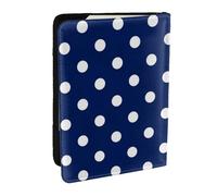 Wykjtwo A Lunares Azul Marino, Funda para Pasaporte Cartera de Viaje de Cuero PU Funda para Pasaporte Fundas para Pasaporte 6,5 Pulgadas