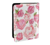 Wykjtwo Acuarela Floral, Funda para Pasaporte Cartera de Viaje de Cuero PU Funda para Pasaporte Fundas para Pasaporte 6,5 Pulgadas