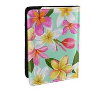 Wykjtwo Acuarela Flores Tropicales Plumeria Floral, Funda para Pasaporte Cartera de Viaje de Cuero PU Funda para Pasaporte Fundas para Pasaporte 6,5 Pulgadas