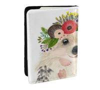 Wykjtwo Acuarela Lindo Animal Encantador Erizo, Funda para Pasaporte Cartera de Viaje de Cuero PU Funda para Pasaporte Fundas para Pasaporte 6,5 Pulgadas
