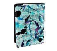 Wykjtwo Acuarela Música Ramas Hojas, Funda para Pasaporte Cartera de Viaje de Cuero PU Funda para Pasaporte Fundas para Pasaporte 6,5 Pulgadas