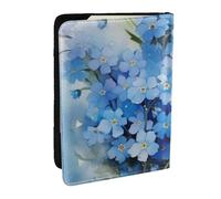 Wykjtwo Acuarela No me Olvides Flores, Funda para Pasaporte Cartera de Viaje de Cuero PU Funda para Pasaporte Fundas para Pasaporte 6,5 Pulgadas