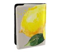 Wykjtwo Acuarela Verano Fruta Limones Hojas Slich, Funda para Pasaporte Cartera de Viaje de Cuero PU Funda para Pasaporte Fundas para Pasaporte 6,5 Pulgadas