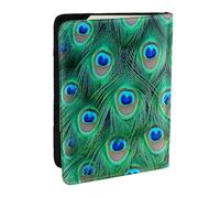 Wykjtwo Adorable Pavo Real Verde, Funda para Pasaporte Cartera de Viaje de Cuero PU Funda para Pasaporte Fundas para Pasaporte 6,5 Pulgadas