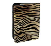 Wykjtwo Africano Negro Oro Cebra Piel Animal Sepia, Funda para Pasaporte Cartera de Viaje de Cuero PU Funda para Pasaporte Fundas para Pasaporte 6,5 Pulgadas
