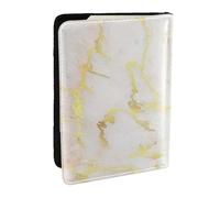 Wykjtwo Agregue Su Texto Mármol Dorado En Blanco Moderno Elegante, Funda para Pasaporte Cartera de Viaje de Cuero PU Funda para Pasaporte Fundas para Pasaporte 6,5 Pulgadas