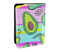 Wykjtwo Aguacate Dibujo Mano Colorido, Funda para Pasaporte Cartera de Viaje de Cuero PU Funda para Pasaporte Fundas para Pasaporte 6,5 Pulgadas