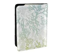 Wykjtwo Alga Verde mar Azul, Funda para Pasaporte Cartera de Viaje de Cuero PU Funda para Pasaporte Fundas para Pasaporte 6,5 Pulgadas