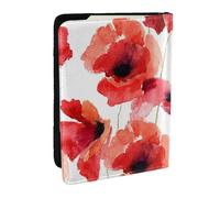 Wykjtwo Amapolas De Acuarela, Funda para Pasaporte Cartera de Viaje de Cuero PU Funda para Pasaporte Fundas para Pasaporte 6,5 Pulgadas