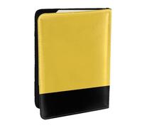 Wykjtwo Amarillo Gris Negro Blanco Bloque, Funda para Pasaporte Cartera de Viaje de Cuero PU Funda para Pasaporte Fundas para Pasaporte 6,5 Pulgadas