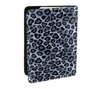 Wykjtwo Animal Leopardo Azul Claro, Funda para Pasaporte Cartera de Viaje de Cuero PU Funda para Pasaporte Fundas para Pasaporte 6,5 Pulgadas