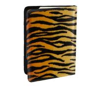 Wykjtwo Animal Print Tigre Negro Dorado, Funda para Pasaporte Cartera de Viaje de Cuero PU Funda para Pasaporte Fundas para Pasaporte 6,5 Pulgadas