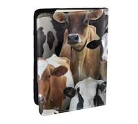 Wykjtwo Animales De Granja Vacas Lecheras Vaca, Funda para Pasaporte Cartera de Viaje de Cuero PU Funda para Pasaporte Fundas para Pasaporte 6,5 Pulgadas