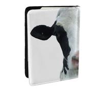 Wykjtwo Animales Gracioso Vaca Cabeza Negro Blanco, Funda para Pasaporte Cartera de Viaje de Cuero PU Funda para Pasaporte Fundas para Pasaporte 6,5 Pulgadas