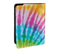 Wykjtwo Arco Iris Colorido del teñido Anudado en Espiral, Funda para Pasaporte Cartera de Viaje de Cuero PU Funda para Pasaporte Fundas para Pasaporte 6,5 Pulgadas