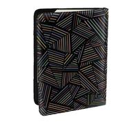 Wykjtwo Arco Iris Lineal geométrico Impreso en 3D, Funda para Pasaporte Cartera de Viaje de Cuero PU Funda para Pasaporte Fundas para Pasaporte 6,5 Pulgadas