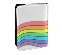 Wykjtwo Arco Iris sobre Blanco, Funda para Pasaporte Cartera de Viaje de Cuero PU Funda para Pasaporte Fundas para Pasaporte 6,5 Pulgadas
