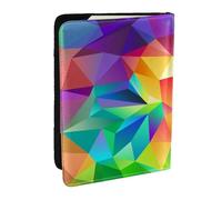 Wykjtwo Arcoiris geométrico, Funda para Pasaporte Cartera de Viaje de Cuero PU Funda para Pasaporte Fundas para Pasaporte 6,5 Pulgadas