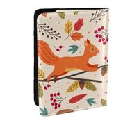 Wykjtwo Ardilla y otoño, Funda para Pasaporte Cartera de Viaje de Cuero PU Funda para Pasaporte Fundas para Pasaporte 6,5 Pulgadas