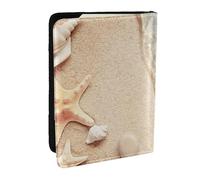 Wykjtwo Arena De Mar con Estrella De Mar, Funda para Pasaporte Cartera de Viaje de Cuero PU Funda para Pasaporte Fundas para Pasaporte 6,5 Pulgadas