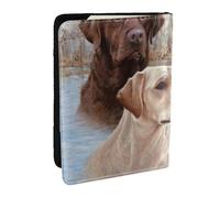 Wykjtwo Arte De Cachorro De Perro Labrador Retriever, Funda para Pasaporte Cartera de Viaje de Cuero PU Funda para Pasaporte Fundas para Pasaporte 6,5 Pulgadas