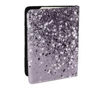 Wykjtwo Arte de decoración Brillante con Purpurina de Dama de Lavanda Brillante, Funda para Pasaporte Cartera de Viaje de Cuero PU Funda para Pasaporte Fundas para Pasaporte 6,5 Pulgadas
