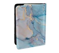 Wykjtwo Arte del Océano De Textura De Mármol De Oro Azul, Funda para Pasaporte Cartera de Viaje de Cuero PU Funda para Pasaporte Fundas para Pasaporte 6,5 Pulgadas