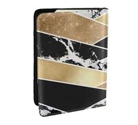 Wykjtwo Arte Geométrico De Mármol con Brillo Blanco Y Negro Dorado Moderno, Funda para Pasaporte Cartera de Viaje de Cuero PU Funda para Pasaporte Fundas para Pasaporte 6,5 Pulgadas