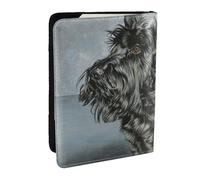 Wykjtwo Arte Lindo del Perro Terrier escocés Negro, Funda para Pasaporte Cartera de Viaje de Cuero PU Funda para Pasaporte Fundas para Pasaporte 6,5 Pulgadas