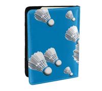 Wykjtwo Bádminton de Dibujos Animados, Funda para Pasaporte Cartera de Viaje de Cuero PU Funda para Pasaporte Fundas para Pasaporte 6,5 Pulgadas