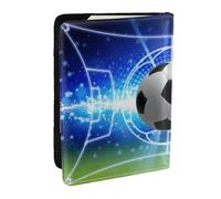 Wykjtwo Balón De Fútbol con Brillo Campo De Fútbol, Funda para Pasaporte Cartera de Viaje de Cuero PU Funda para Pasaporte Fundas para Pasaporte 6,5 Pulgadas