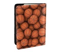 Wykjtwo Baloncesto Naranja, Funda para Pasaporte Cartera de Viaje de Cuero PU Funda para Pasaporte Fundas para Pasaporte 6,5 Pulgadas