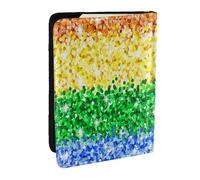 Wykjtwo Bandera del Orgullo LGBT Sparkle Glitter, Funda para Pasaporte Cartera de Viaje de Cuero PU Funda para Pasaporte Fundas para Pasaporte 6,5 Pulgadas