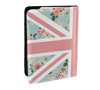 Wykjtwo Bandera Union Jack de Rosas inglesas, Funda para Pasaporte Cartera de Viaje de Cuero PU Funda para Pasaporte Fundas para Pasaporte 6,5 Pulgadas