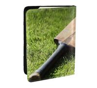 Wykjtwo Bate y Pelota de críquet, Funda para Pasaporte Cartera de Viaje de Cuero PU Funda para Pasaporte Fundas para Pasaporte 6,5 Pulgadas