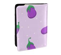 Wykjtwo Berenjena Vegetal Fruta, Funda para Pasaporte Cartera de Viaje de Cuero PU Funda para Pasaporte Fundas para Pasaporte 6,5 Pulgadas