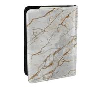 Wykjtwo Blanco Gris Plata Oro Perlado Pincel Mármol, Funda para Pasaporte Cartera de Viaje de Cuero PU Funda para Pasaporte Fundas para Pasaporte 6,5 Pulgadas