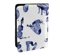 Wykjtwo Blues Saxofón Piano Violonchelo Bajo, Funda para Pasaporte Cartera de Viaje de Cuero PU Funda para Pasaporte Fundas para Pasaporte 6,5 Pulgadas