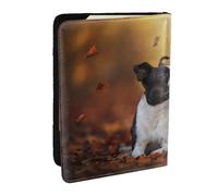 Wykjtwo Boston Terrier Otoño Bokeh Perros Perros, Funda para Pasaporte Cartera de Viaje de Cuero PU Funda para Pasaporte Fundas para Pasaporte 6,5 Pulgadas