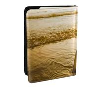 Wykjtwo Botellas Cerveza Playa Atardecer Hora Impreso, Funda para Pasaporte Cartera de Viaje de Cuero PU Funda para Pasaporte Fundas para Pasaporte 6,5 Pulgadas