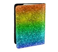 Wykjtwo Brillo Arcoiris Multicolor, Funda para Pasaporte Cartera de Viaje de Cuero PU Funda para Pasaporte Fundas para Pasaporte 6,5 Pulgadas