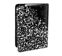 Wykjtwo Brillo Blanco Negro Impreso, Funda para Pasaporte Cartera de Viaje de Cuero PU Funda para Pasaporte Fundas para Pasaporte 6,5 Pulgadas