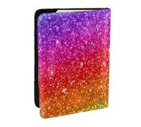 Wykjtwo Brillo Colorido, Funda para Pasaporte Cartera de Viaje de Cuero PU Funda para Pasaporte Fundas para Pasaporte 6,5 Pulgadas